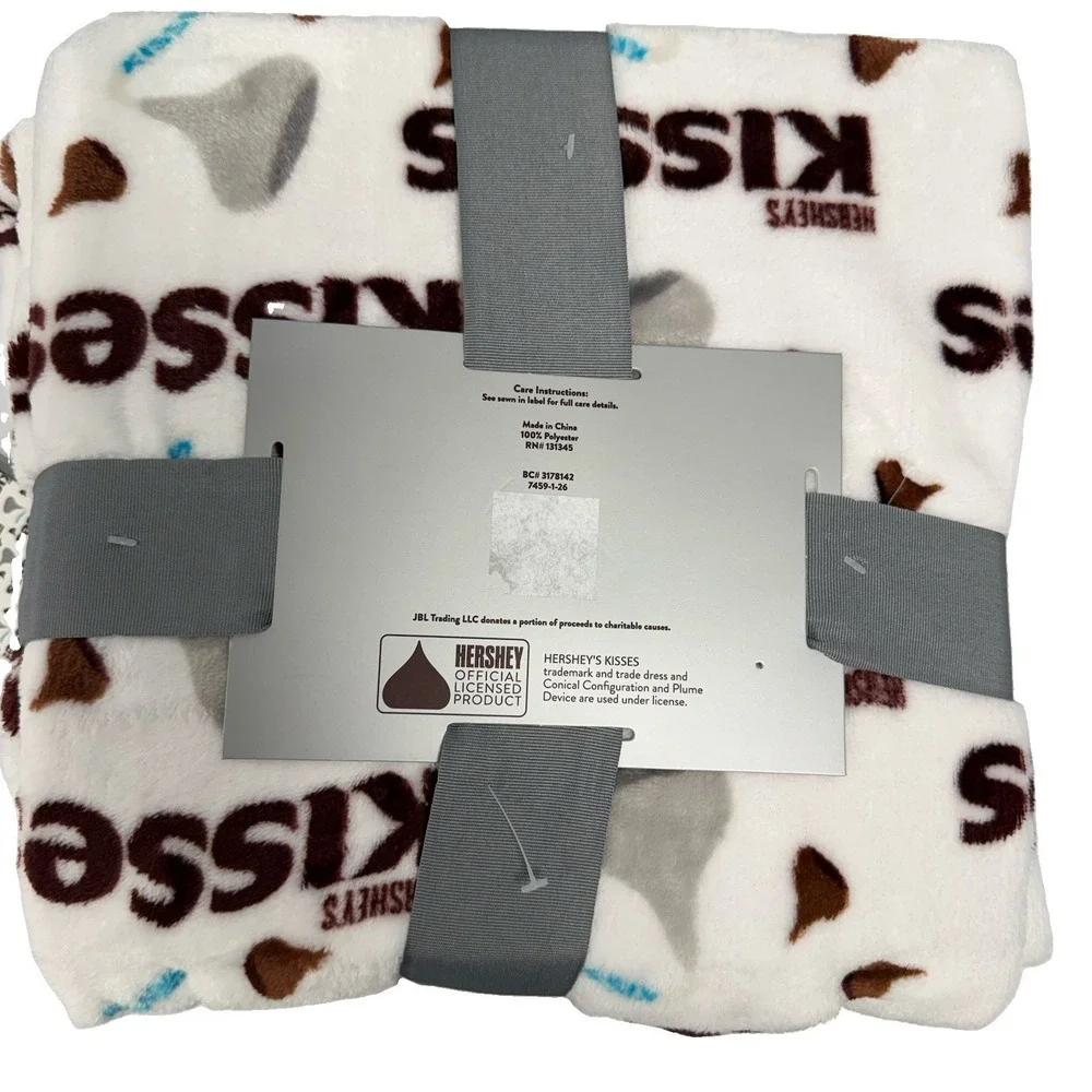 NWT Hershey's Kisses White Throw Blanket 50
